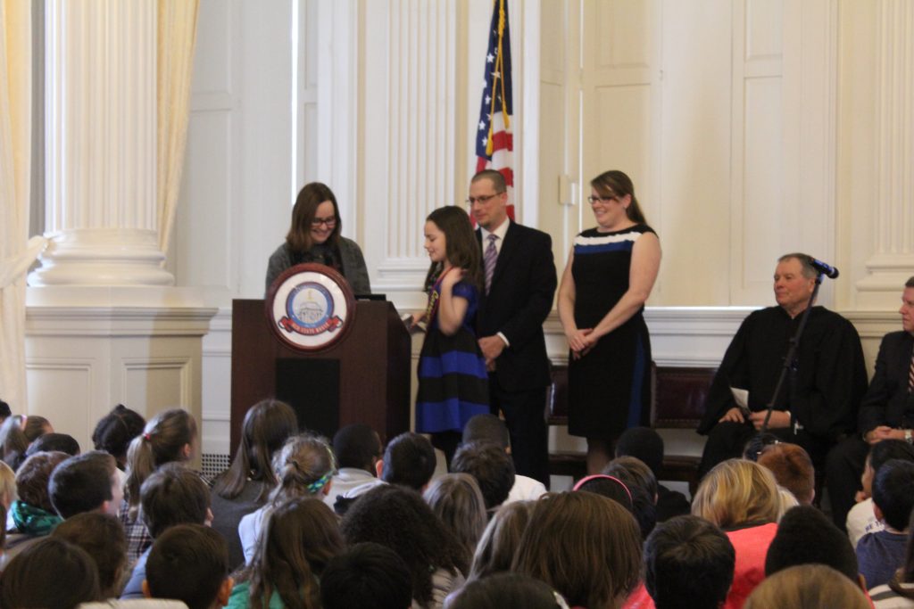 CTKG Elena being sworn in by Secretary Merrill.
